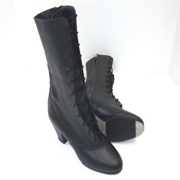 2101 Front Lace Boot (adelita), leather uppeer, linning and sole, w/nails on heel and tip with a anti-slip rubber and zipper