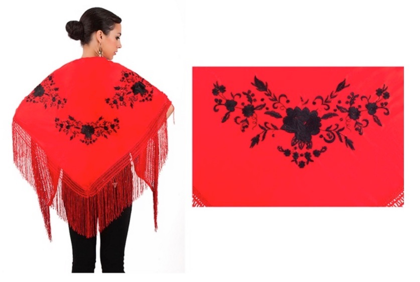 Red with Black Embroidered in stocked item