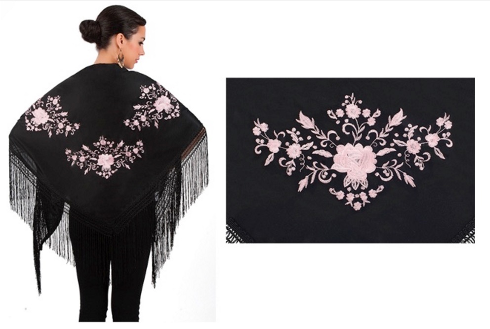 Black with Pink Color Embroidered in stocked item